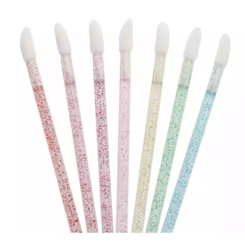 Mini aplicatoare Glitter, betisoare Lip Brush pentru aplicare extensii gene - 50 buc