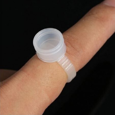 Inel transparent de unica folosinta, 13mm adanc pentru adeziv, pentru extensii gene