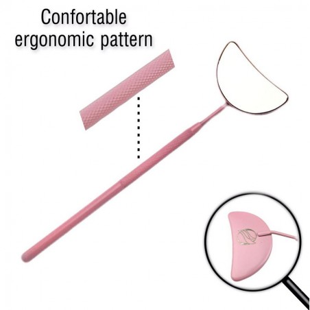Oglinda Luna pentru gene, Mini-oglinda pentru extensii de gene, Roz