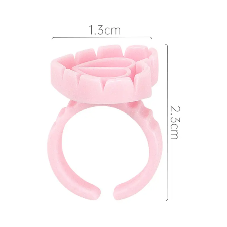 Heart Glue Ring - for eyelash extensions, 10 pcs