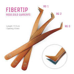 Pensete FiberTip Rose Gold, pentru extensii gene gata facute sau volum in mana, pentru incepatori