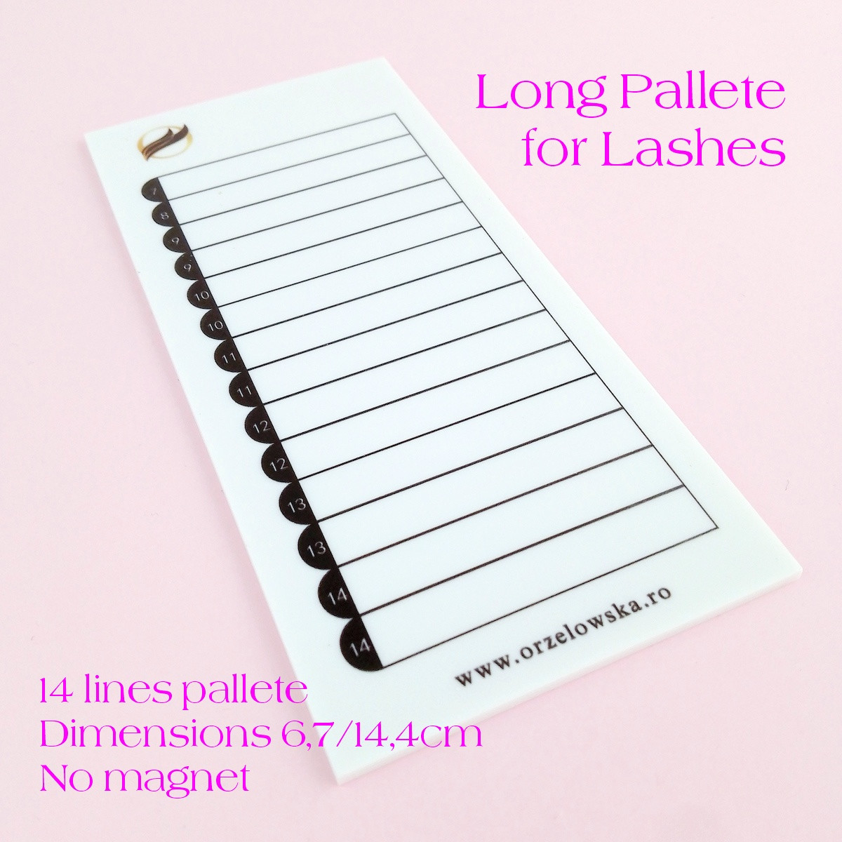 Long pallete for lashes, no magnet, for eyelash extensions