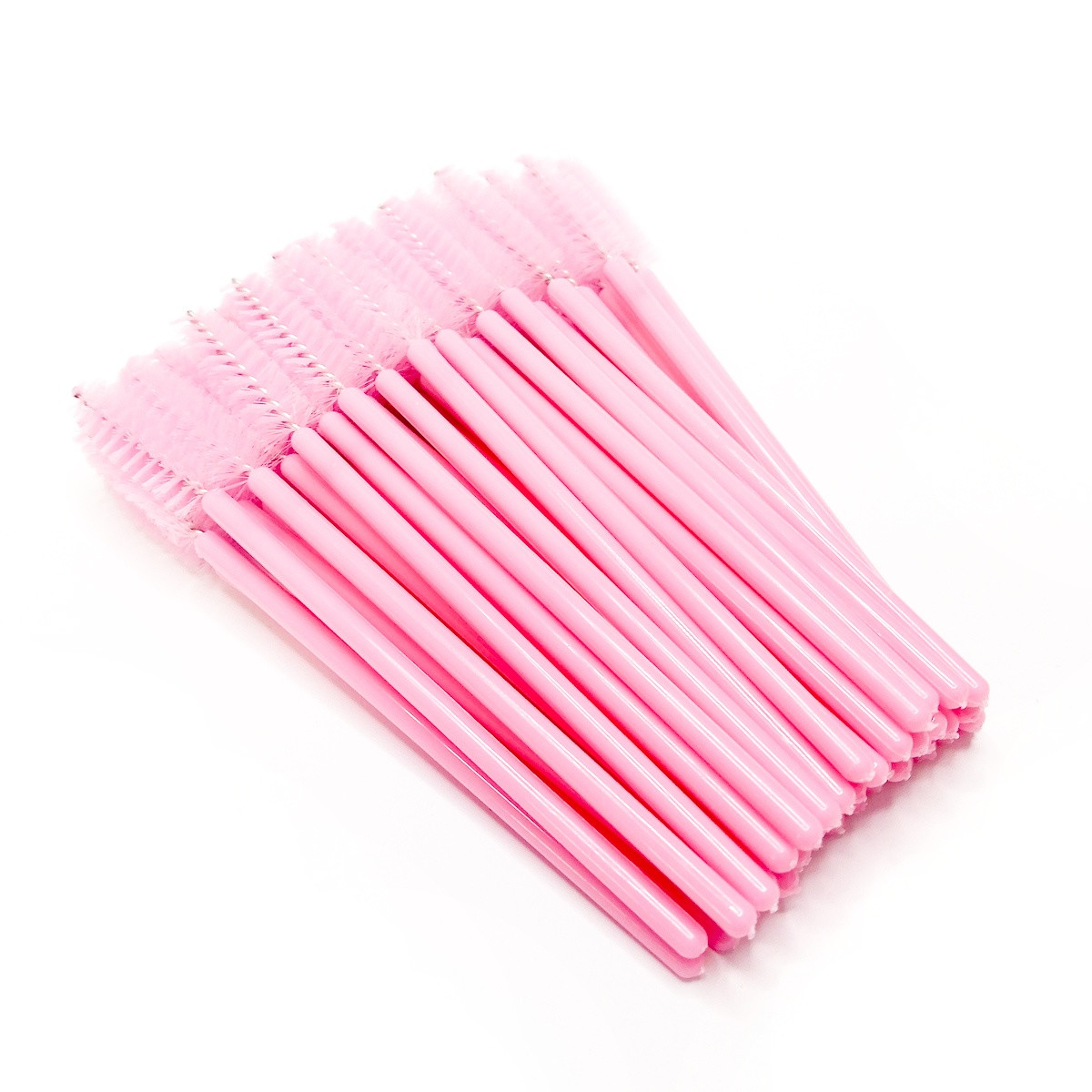 Periute Mascara pentru pieptanarea extensiilor de gene- 50 buc, Roz deschis