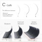 0.07 C Glossy Blossom, extensii gene easy fanning, mega volume lashes, negru usor lucios