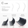 0.07 C Glossy Blossom, extensii gene easy fanning, mega volume lashes, negru usor lucios