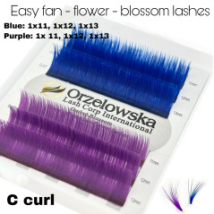 0.07 Easy Fan lashes, Volum, Blossom flower - Albastru & Mov 11-13