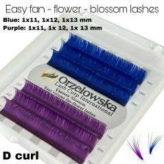 0.07 Easy Fan lashes, Volum, Blossom flower - Albastru & Mov 11-13
