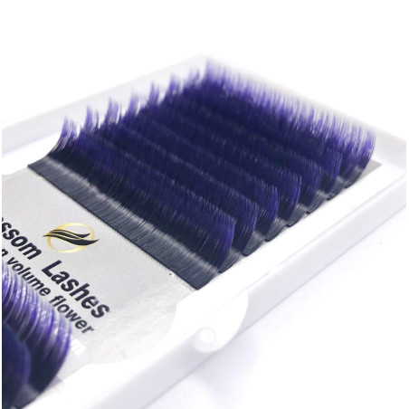 Extensiones de pestañas ombre Blossom, morado y negro, curvatura B, C, D y L, 0.07