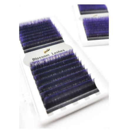 Extensiones de pestañas ombre Blossom, morado y negro, curvatura B, C, D y L, 0.07