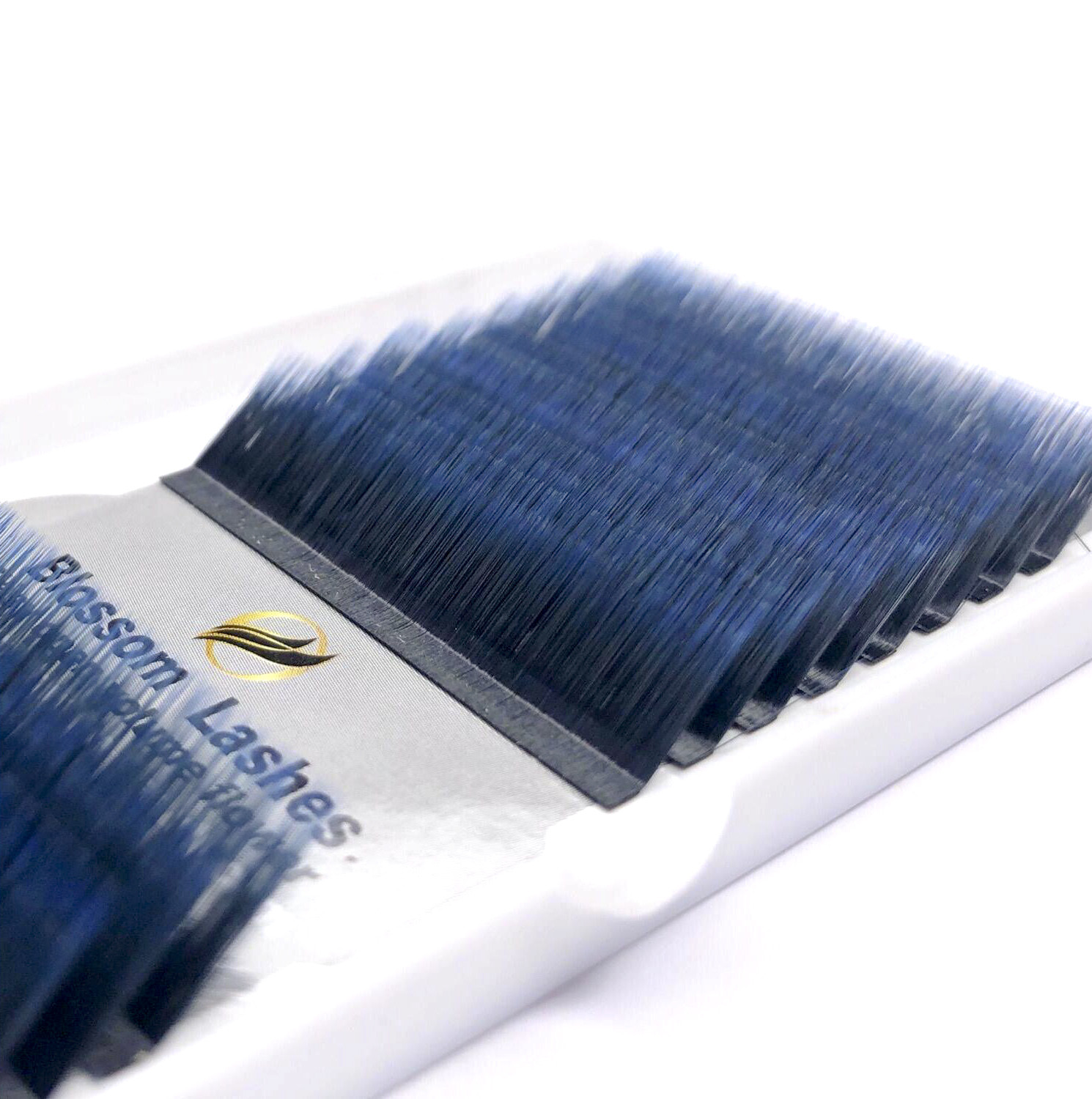 Extensiones de pestañas ombre Blossom, azul y negro, 0.07
