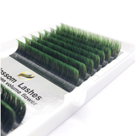 Ombre Green, Blossom easy fan, various curls