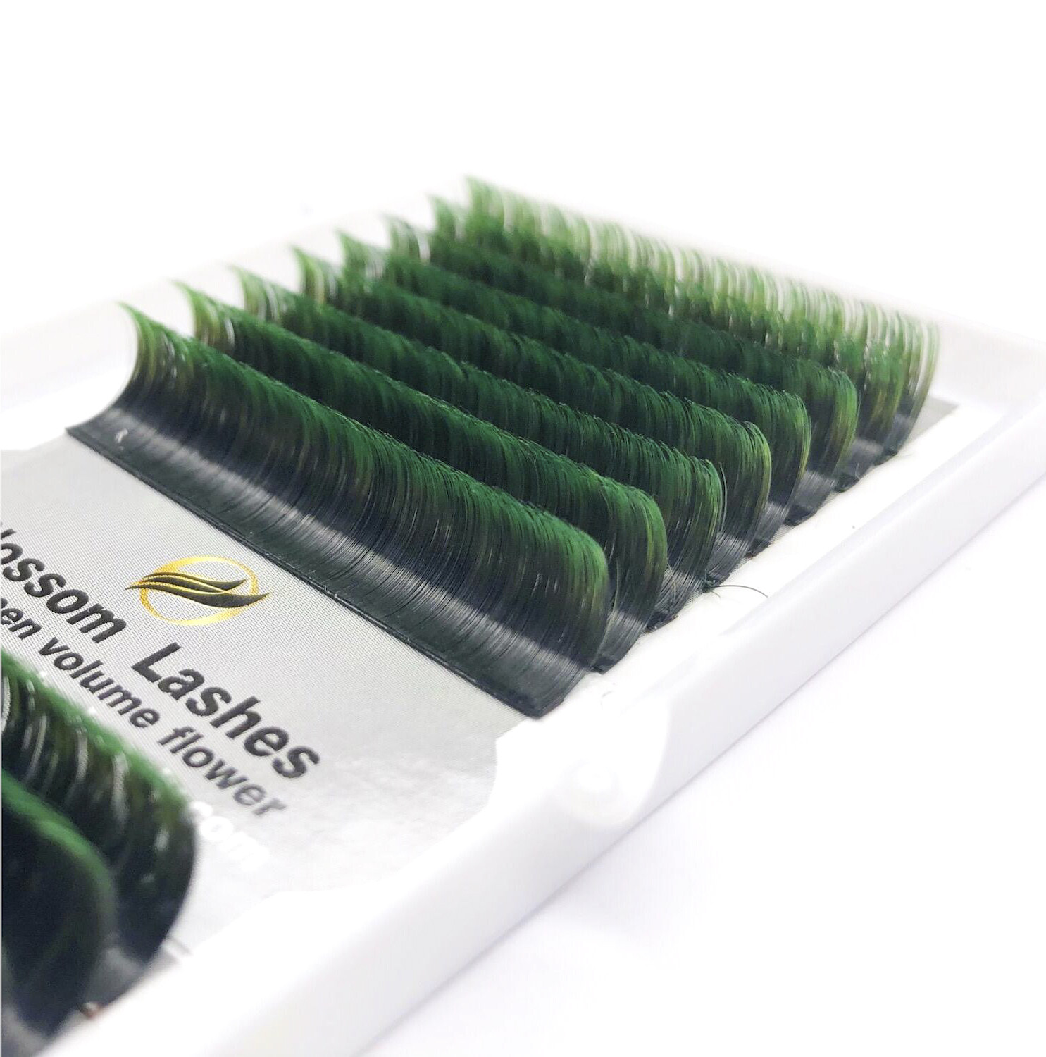 Ombre Green, Blossom easy fan, various curls
