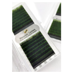 Ombre Green, Blossom easy fan, various curls
