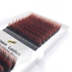 Ombre Red, Blossom easy fan, various curls