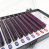 Extensii gene colorate Ombre iBeauty, negru-Mov, 0.10, 12 linii two tone