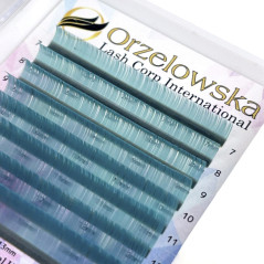 0.07 CC - O.Blue, (Turcoaz) Extensii gene colorate pastel, cutie cu 8 linii, Orzelowska