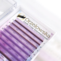 0.07 CC - Lila - Violet deschis, Extensii gene colorate pastel, cutie cu 8 linii, Orzelowska