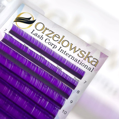 0.07 CC Violet-Lila, Extensii gene colorate pastel, cutie cu 8 linii, Orzelowska