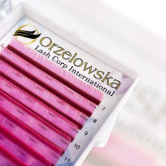 0.07 CC - Roz inchis (hot pink), Extensii gene colorate pastel, cutie cu 8 linii, Orzelowska