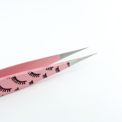 Tweezer JA 90, pink with eyelashes - straight for separation