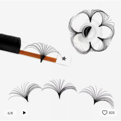 0.07 Easy Fan lashes, Volum, Blossom flower - Albastru & Mov 11-13