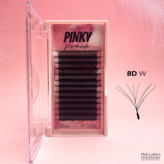 8D W PINKY, Curbura D, premade - extensii gene gata facute, volum rapid