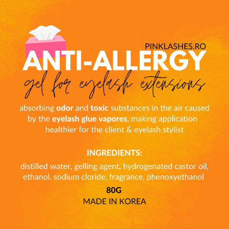 Gel anti-alergic pentru neutralizarea vaporilor de adeziv extensii gene