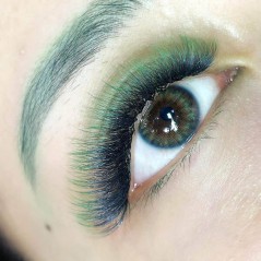 Ombre Green, Blossom easy fan, various curls